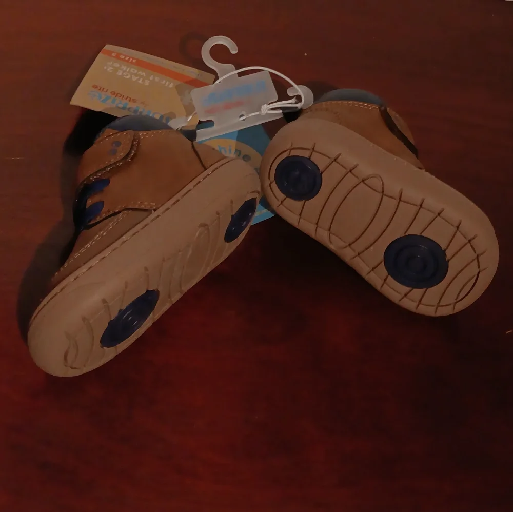 Surprize By Stride Rite Brown Sneaker Boots Size 3 (Walker) NWT